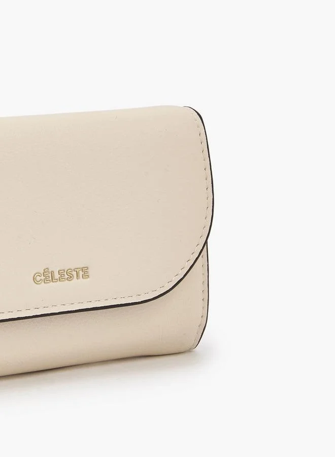 سيليست Solid Wallet with Button Closure